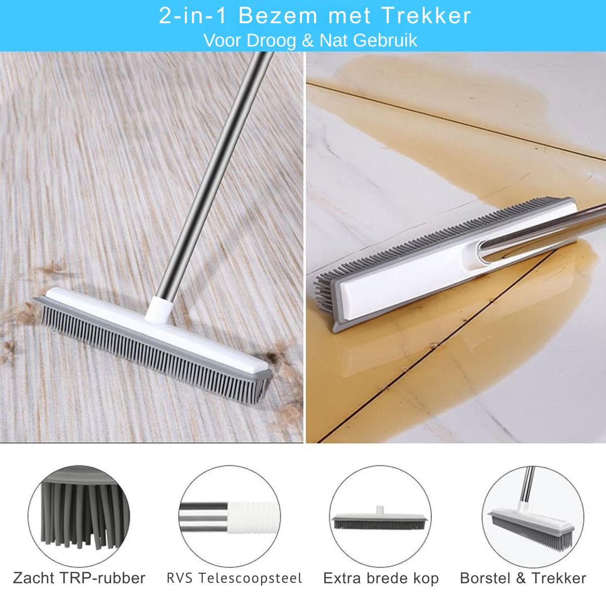 2-in-1 Bezem met Watertrekker